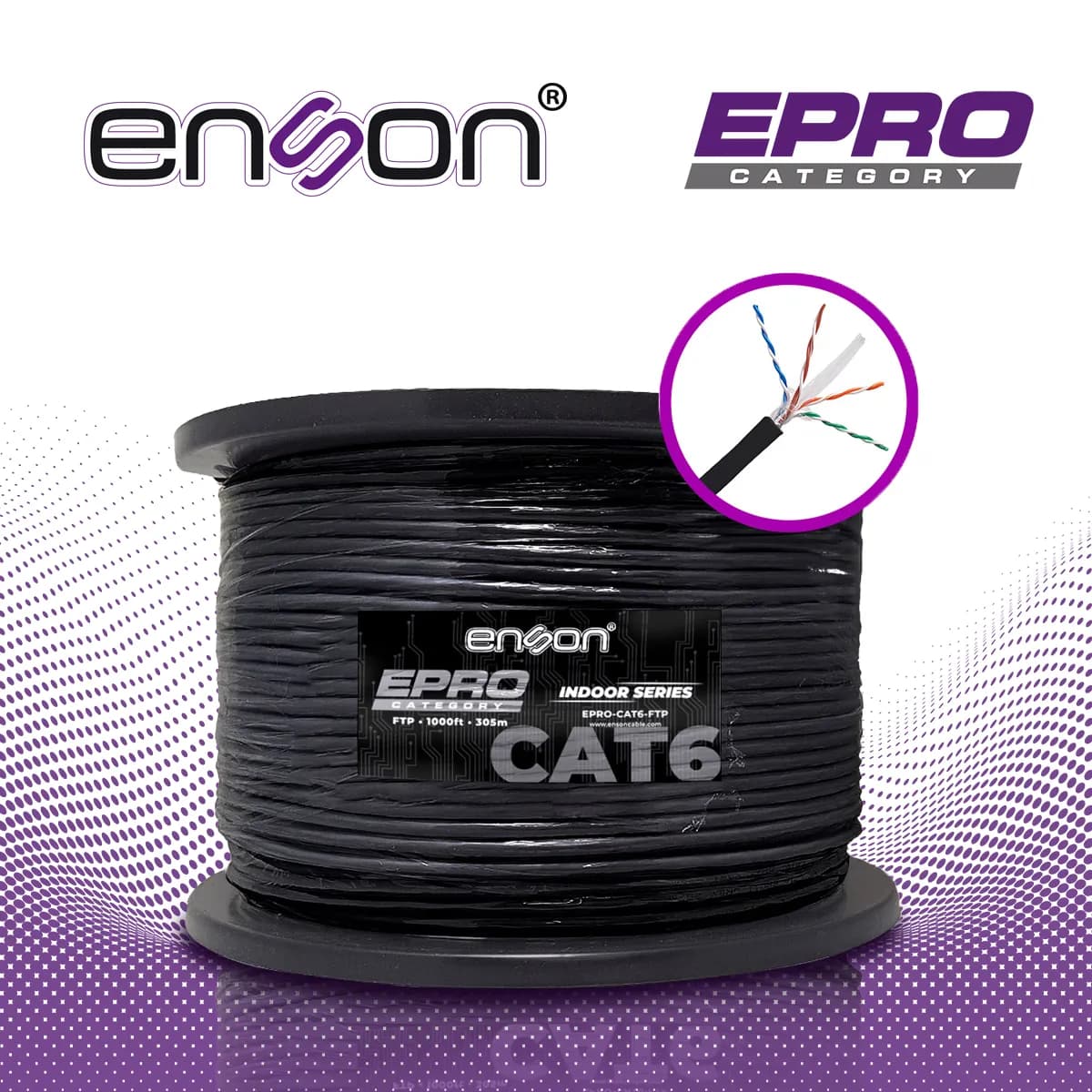 CABLE FTP CAT6 ENSON EPRO-CAT6-FTP FORRO PVC BLINDADO 4 PARES CALIBRE  2