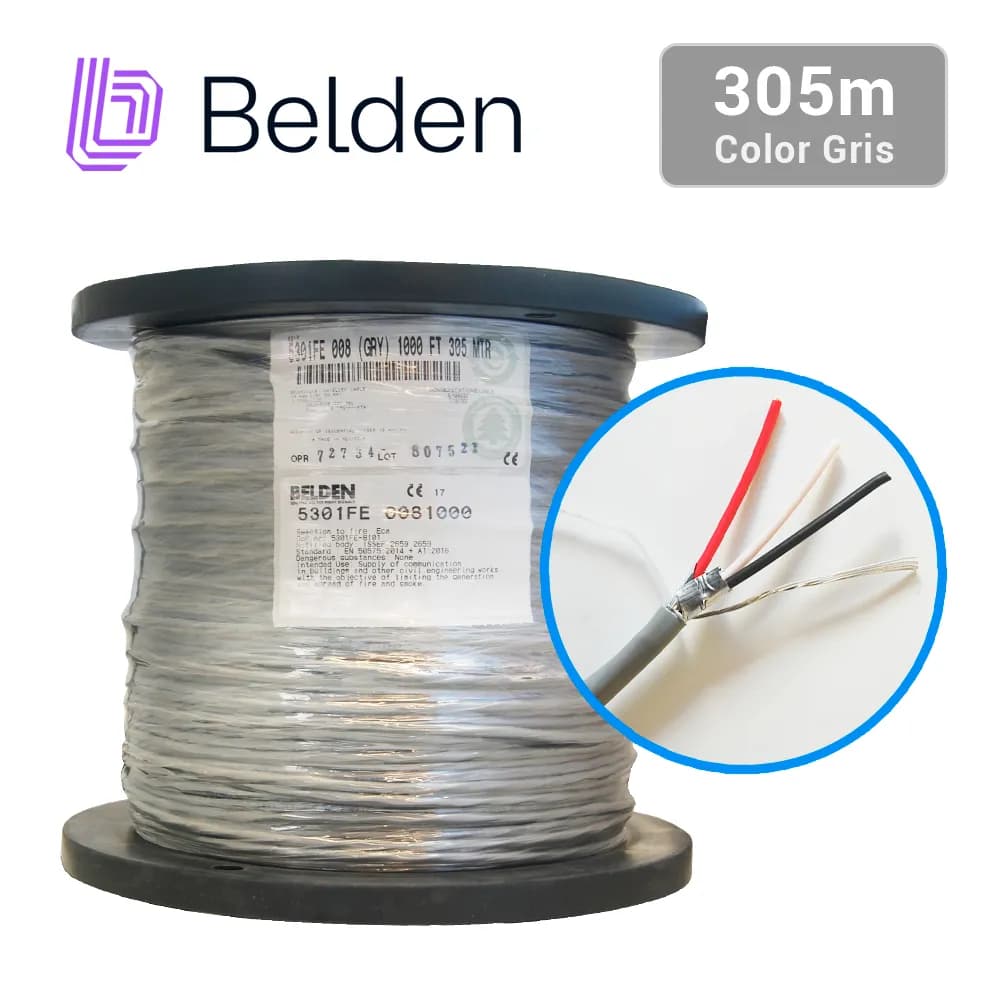 CABLE DE SEGURIDAD Y SONIDO BELDEN 5301FE 0081000 / INTERIOR / GRIS /  4
