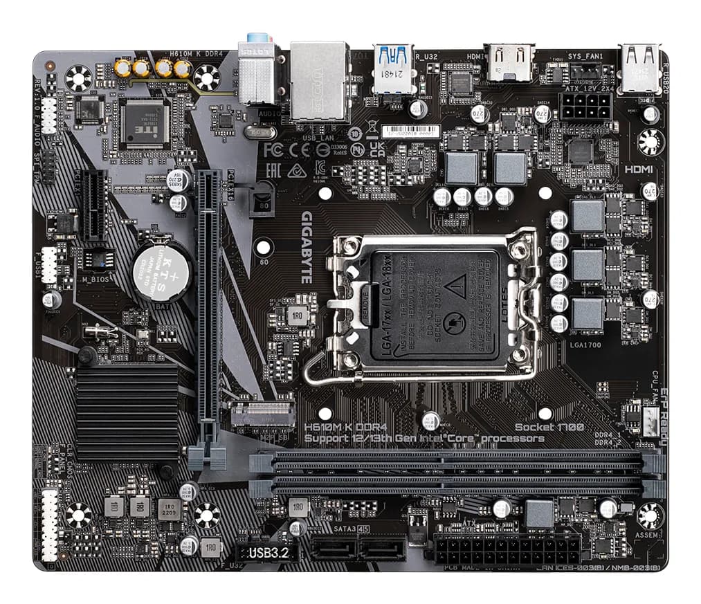 GIGABYTE H610M K DDR4 placa base Intel H610 Express LGA 1700 Micro ATX 5