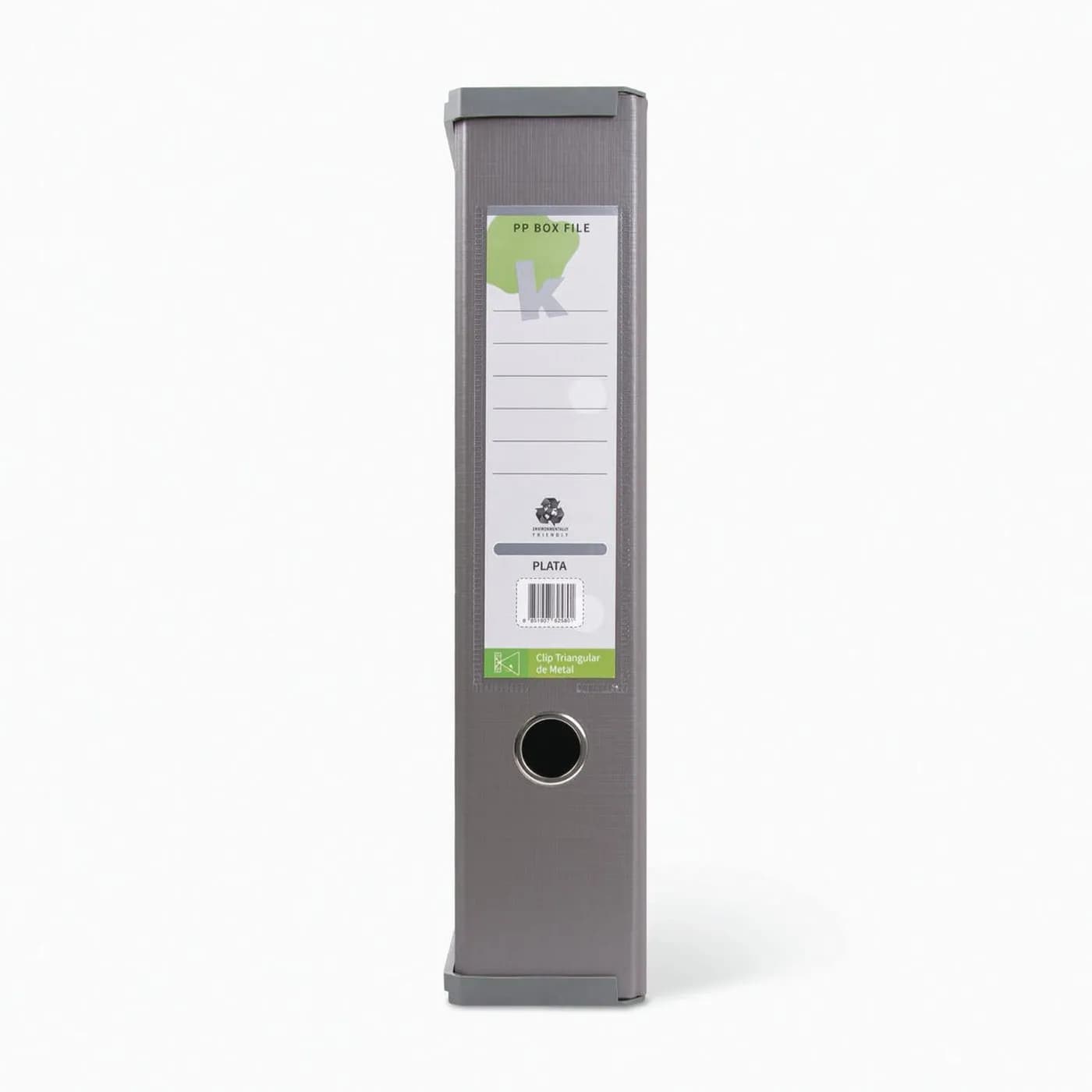 TECHMAKRO CAJA PARA ARCHIVO FORRADO DE PVC, SILVER país de origen Tail 2