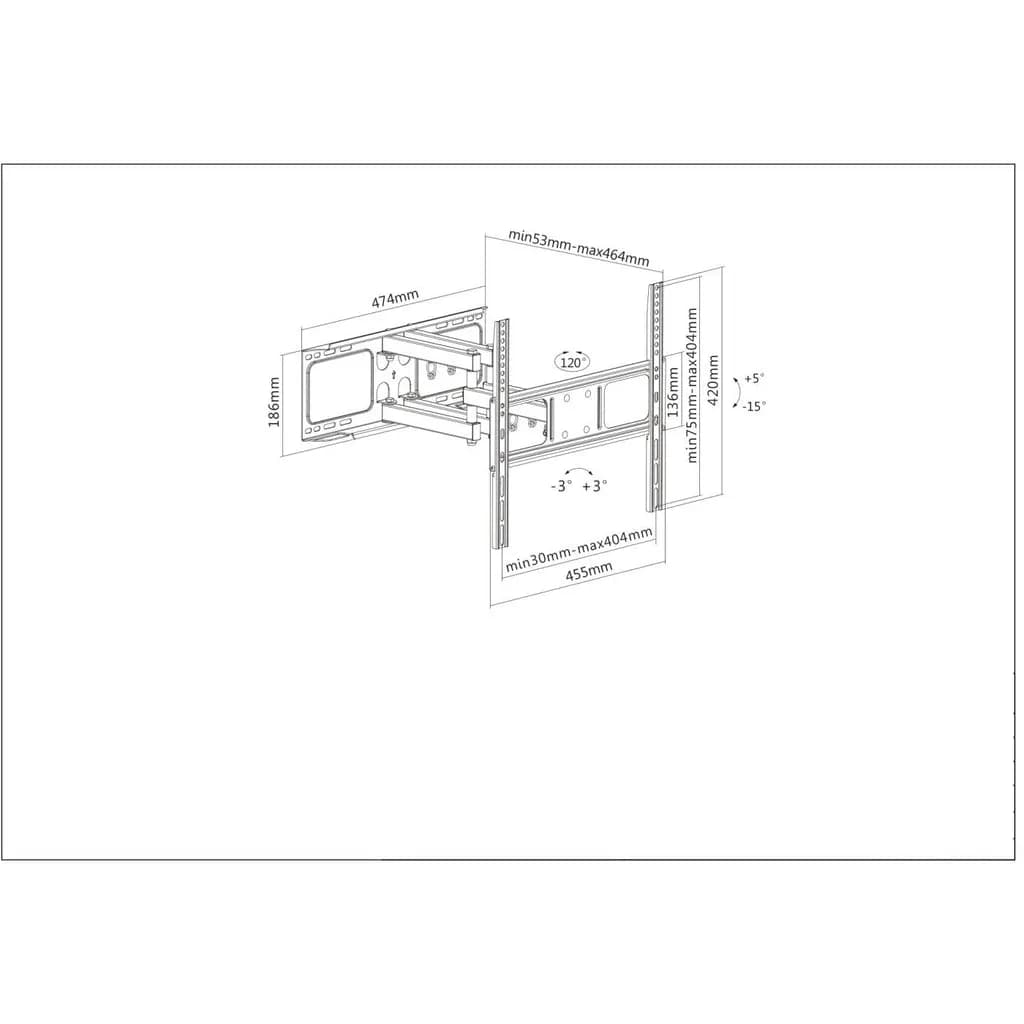 Manhattan Soporte Universal de Pared para TV, con Movimiento Completo, 5