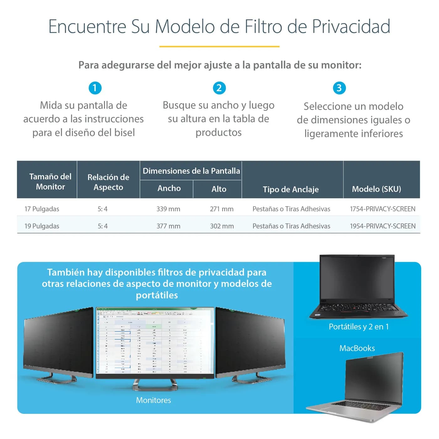 StarTech.com Filtro de Privacidad de 17 Pulgadas 5:4 para Monitor - Pa 12