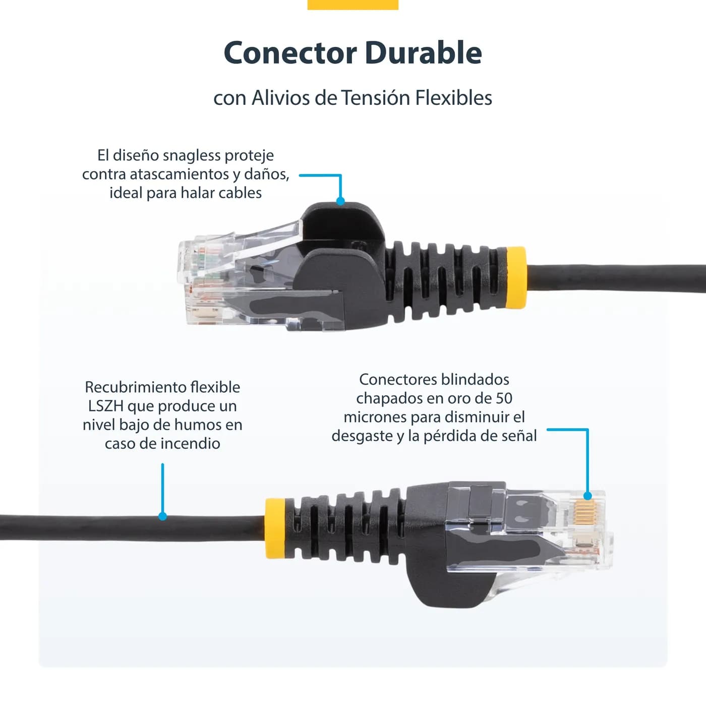 StarTech.com Cable Cat6 de 1,5m - Delgado - con Conectores RJ45 sin En 6