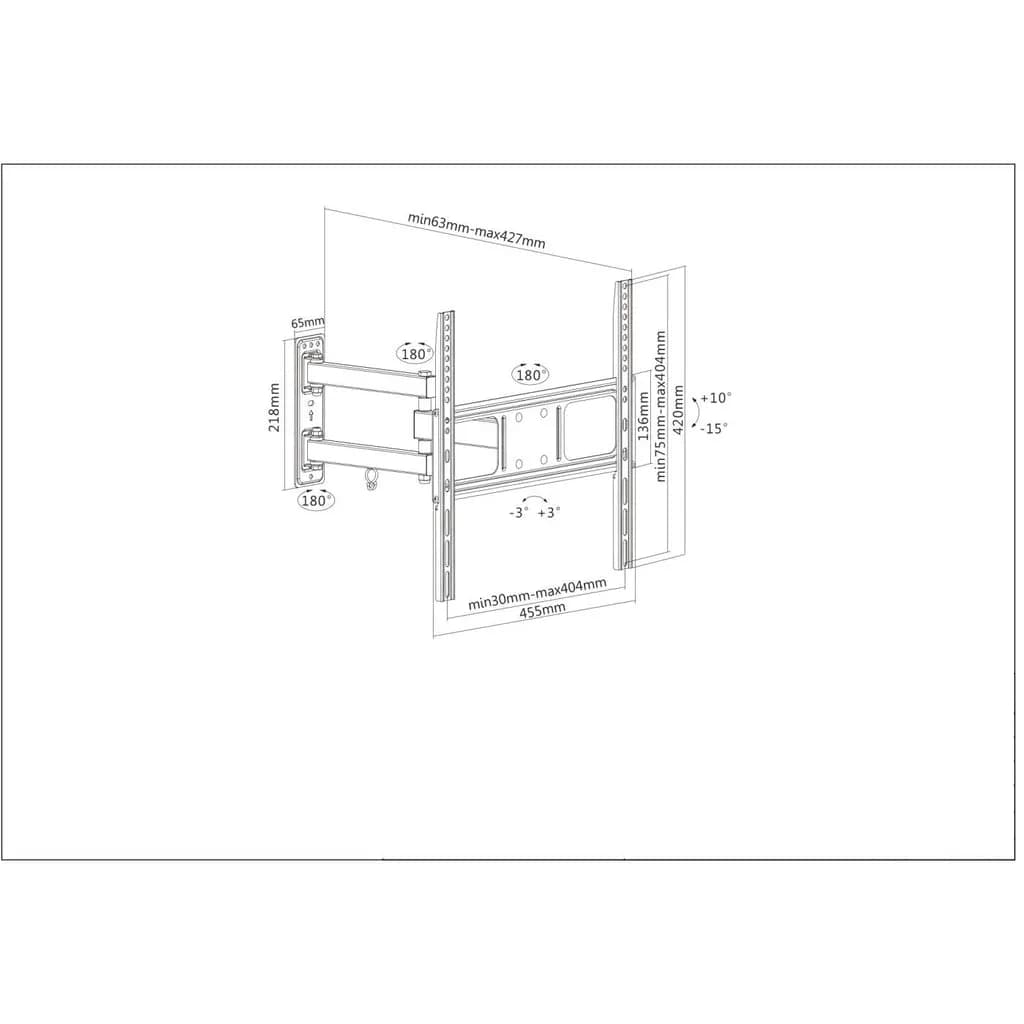 Manhattan Soporte para TV, de pared, movimiento articulado, pantallas  4
