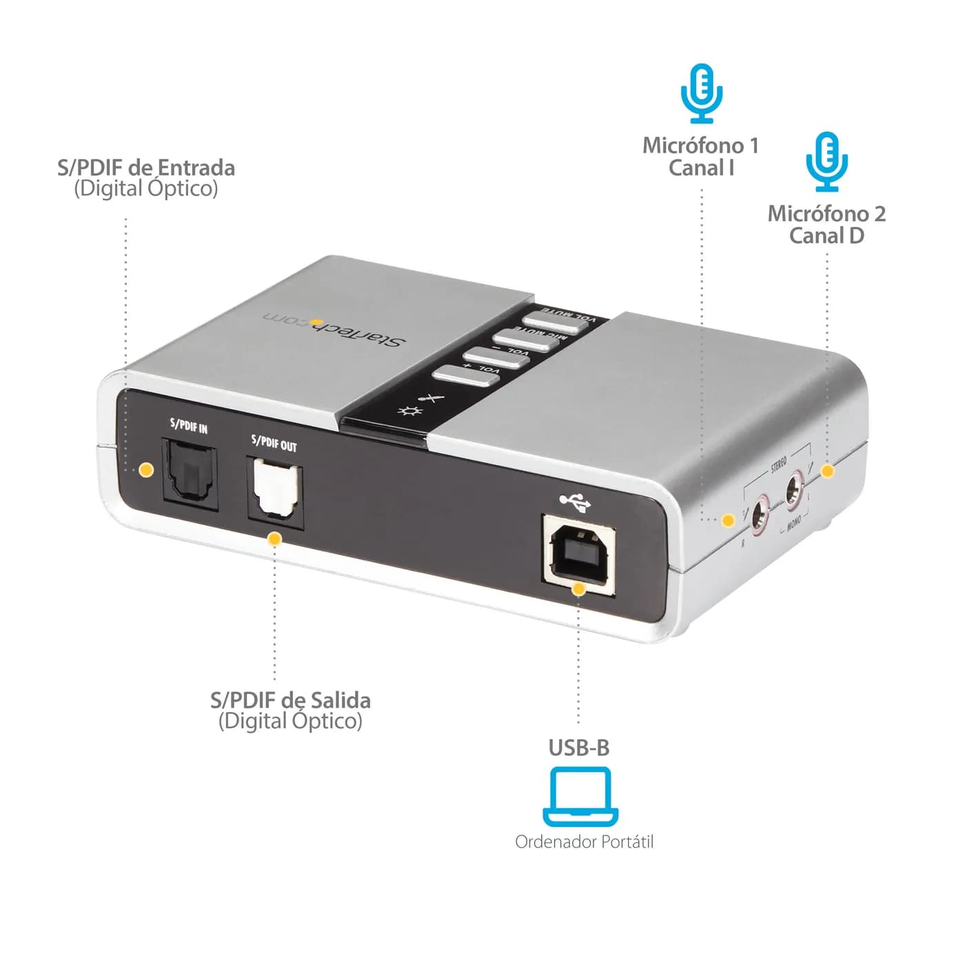 StarTech.com Tarjeta de Sonido 7.1 USB Externa Adaptador Conversor pue 10