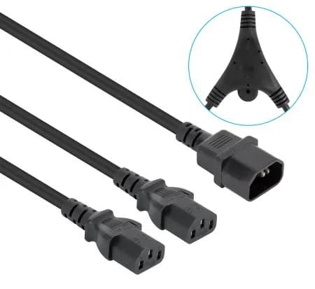 Manhattan Cable de alimentación divisor en Y, un conector C14 a 2 x C1 2