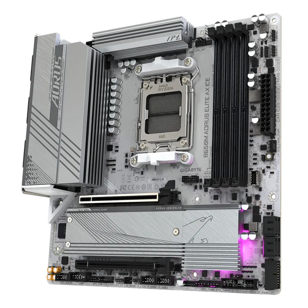 GIGABYTE B650M AORUS ELITE AX ICE placa base AMD B650 Enchufe AM5 Micr 4
