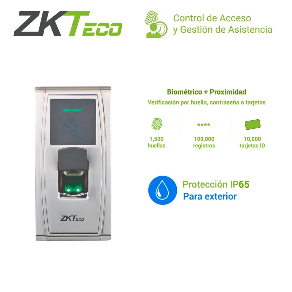 CONTROL DE ACCESO AVANZADO ZKTECO MA300 BIOMETRICO ANTIVANDALICO  PARA 3