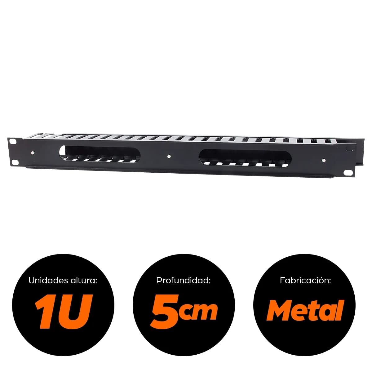 Intellinet Organizador Horizontal 19", 1U, (Metal) 8