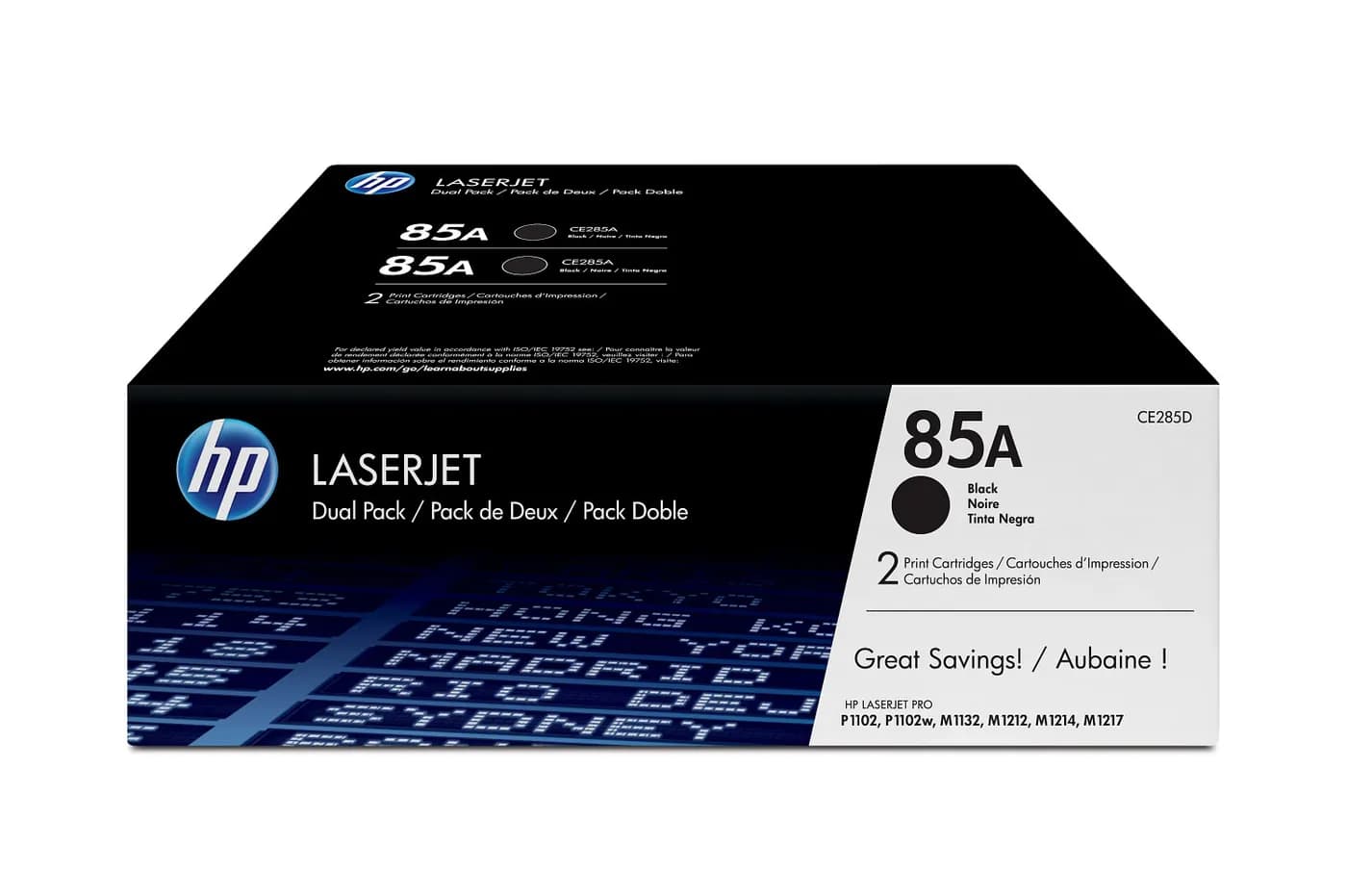 HP Paquete de 2 cartuchos originales de tóner negro 85A LaserJet 11