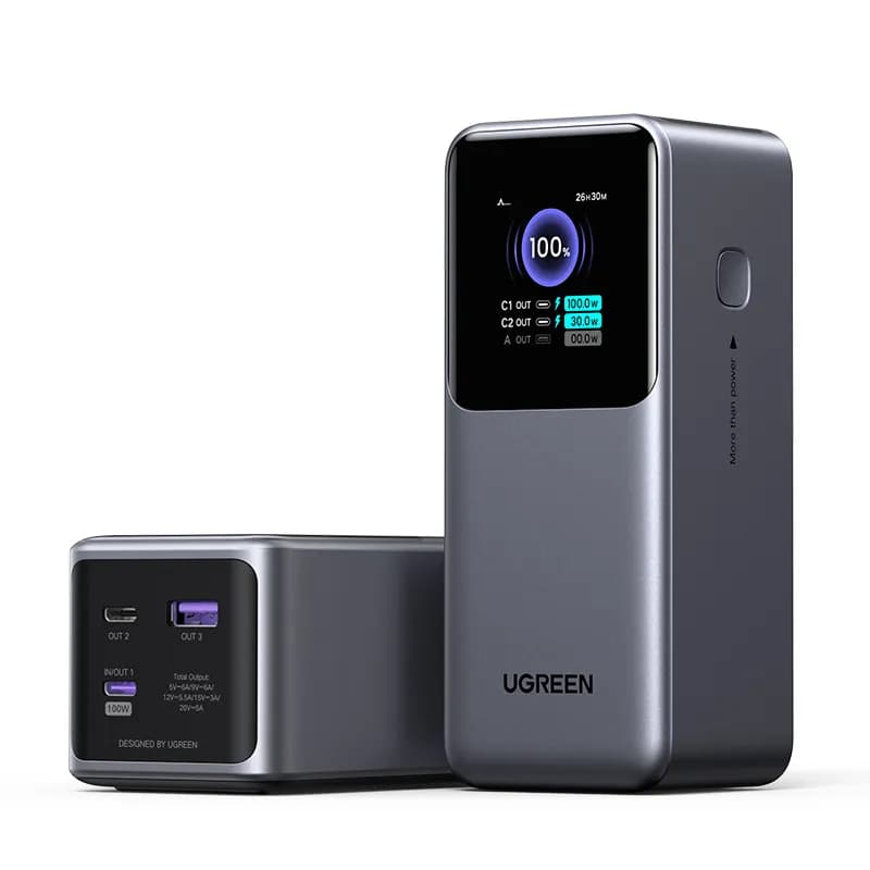 Ugreen 20000mAh 130W Fast Charging Powerbank Litio Gris 2