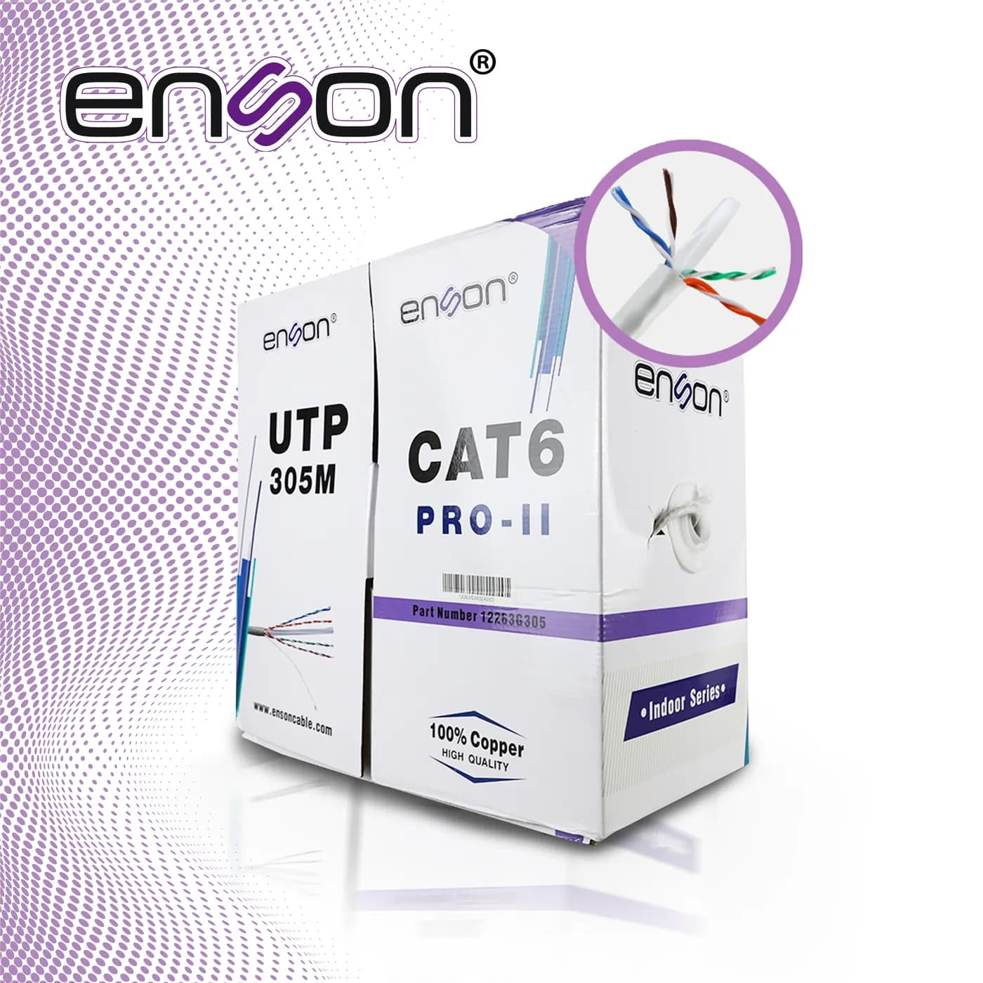 CABLE UTP CAT6 ENSON 12263G305 SERIE PRO-II CALIBE 23 AWG 100% COBRE D 5