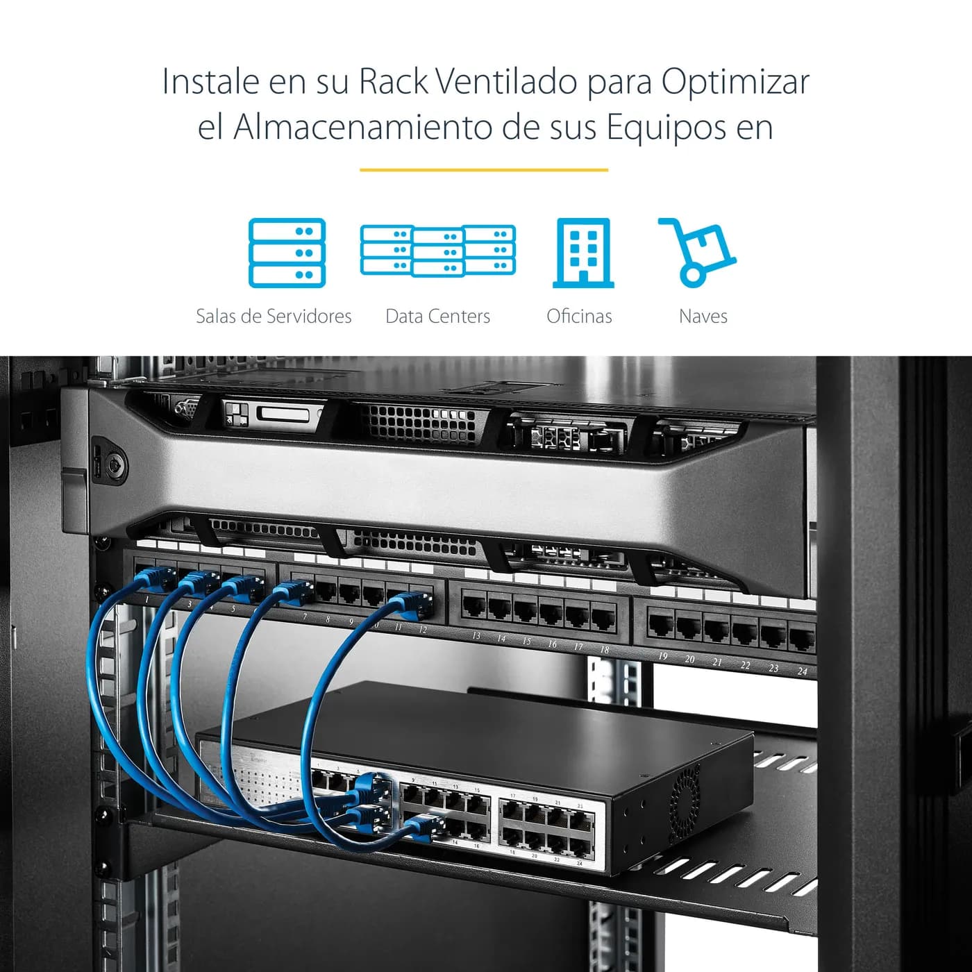 StarTech.com Charola Ventilada de 1U para Gabinete Rack de Servidores  4
