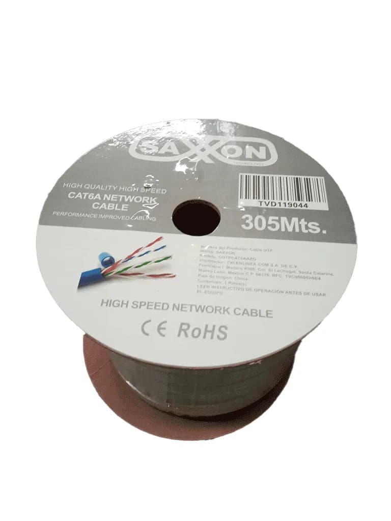 SAXXON OUTPCAT6AAZO - Bobina de Cable UTP Cat6A 100% Cobre/ 305 Metros 2