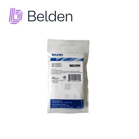 PLACA DE PARED (FACEPLATE) BELDEN AX102655 / INTERIOR / BLANCO / 2 PUE 3