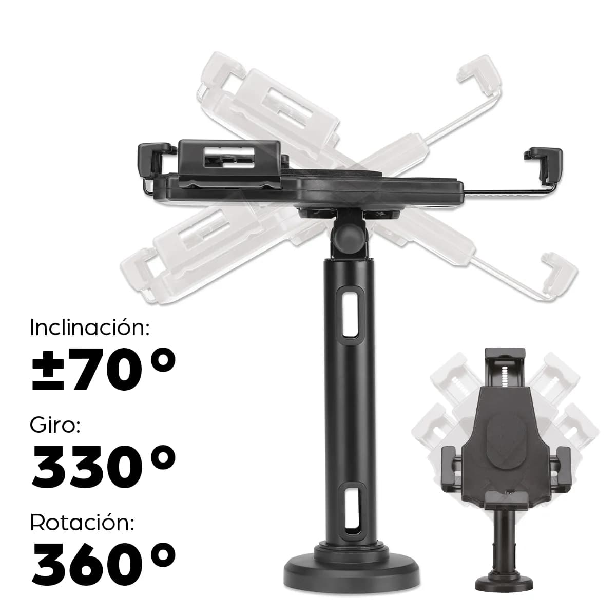 Manhattan Soporte para Tablet o iPad 2 en 1, soporte de escritorio con 10