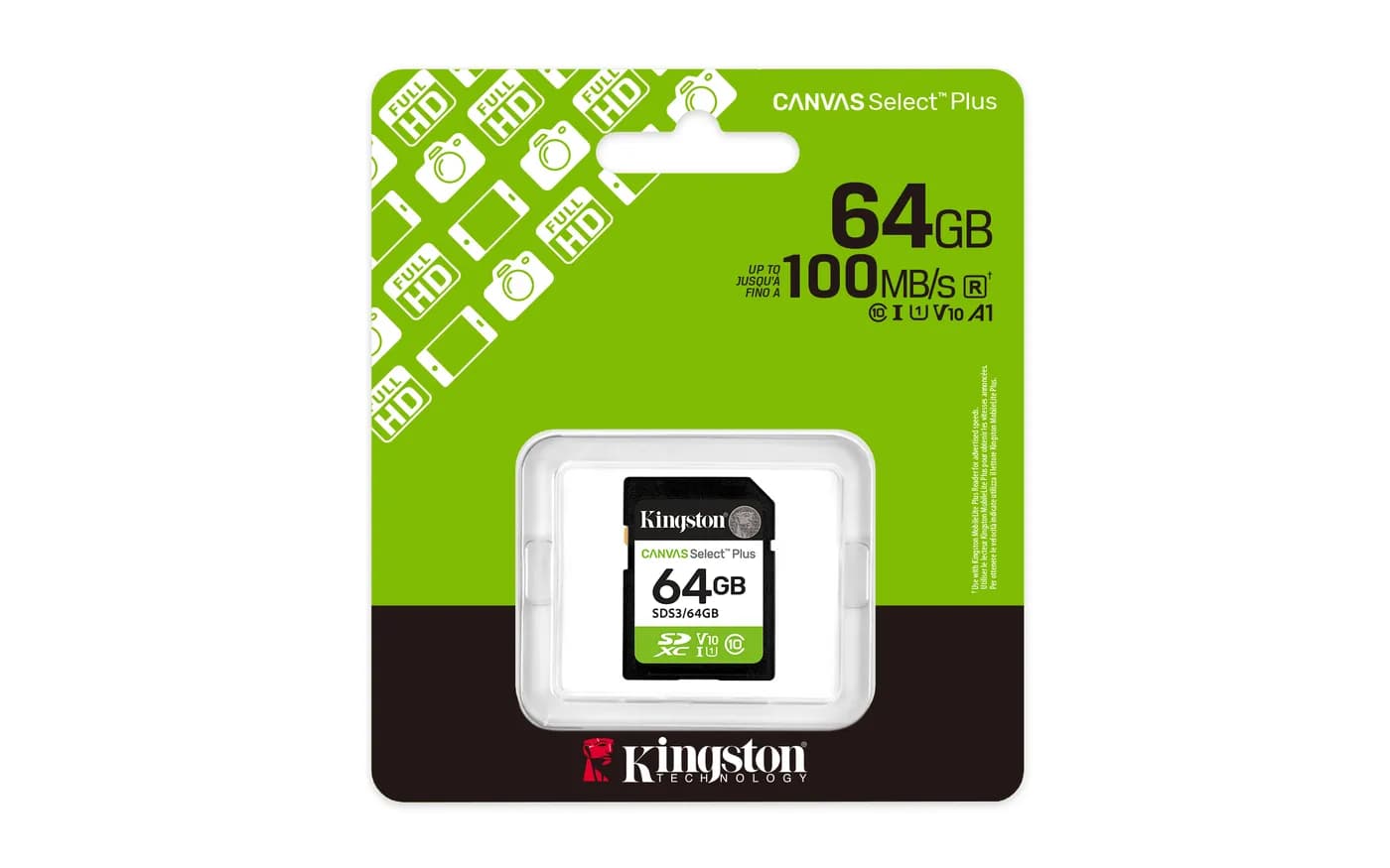Kingston Technology Canvas Select Plus Gen3 64 GB SD UHS-I Clase 10 3