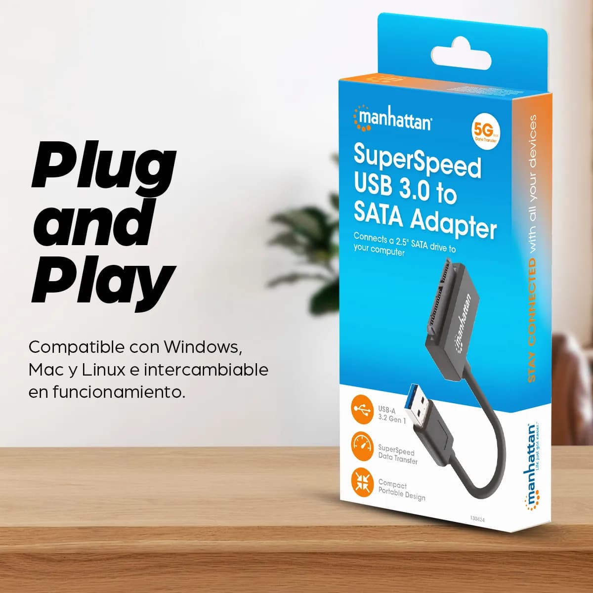 Manhattan Adaptador USB SuperSpeed a SATA 6