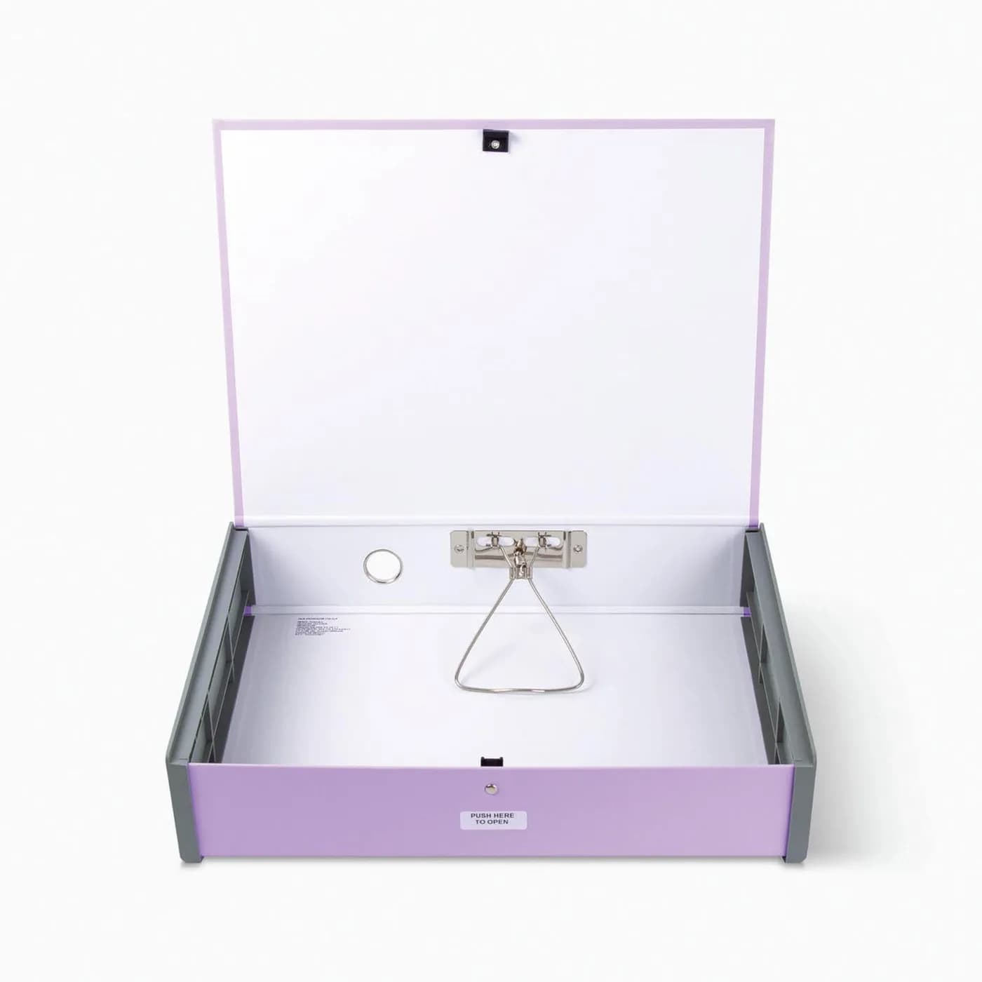TECHMAKRO CAJA PARA ARCHIVO FORRADO DE PVC, LAVANDA país de origen Tai 3