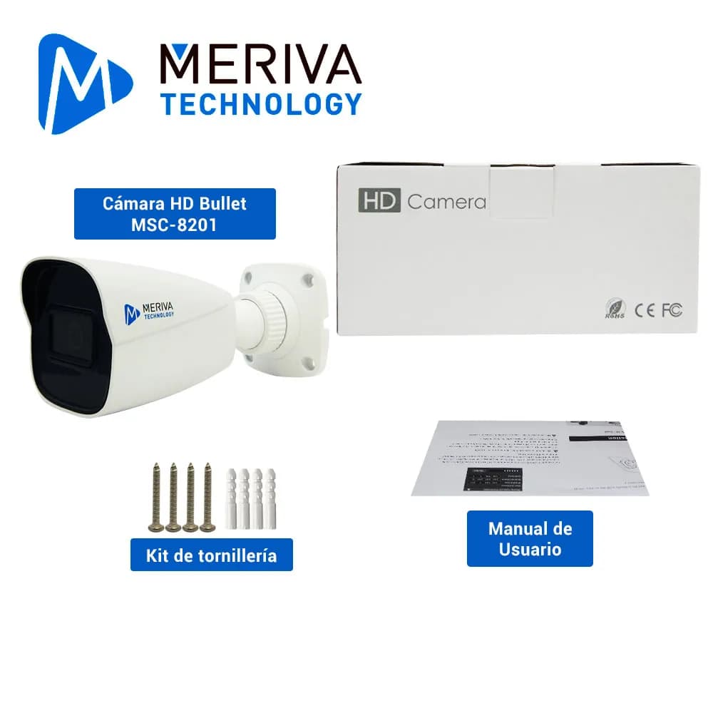 CAMARA HD BULLET MERIVA TECHNOLOGY MSC-8201 / 8MP - 4K / AHD/TVI/CVI / 4
