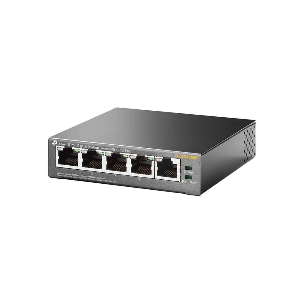 Switch de Escritorio / 5 Puertos Gigabit / 4 Puertos PoE 802.3af/at 65 3