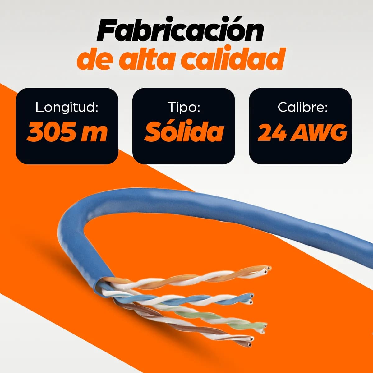 Intellinet Bobina de cable UTP Cat5E CCA, Sólida, 305 m, PYME 3