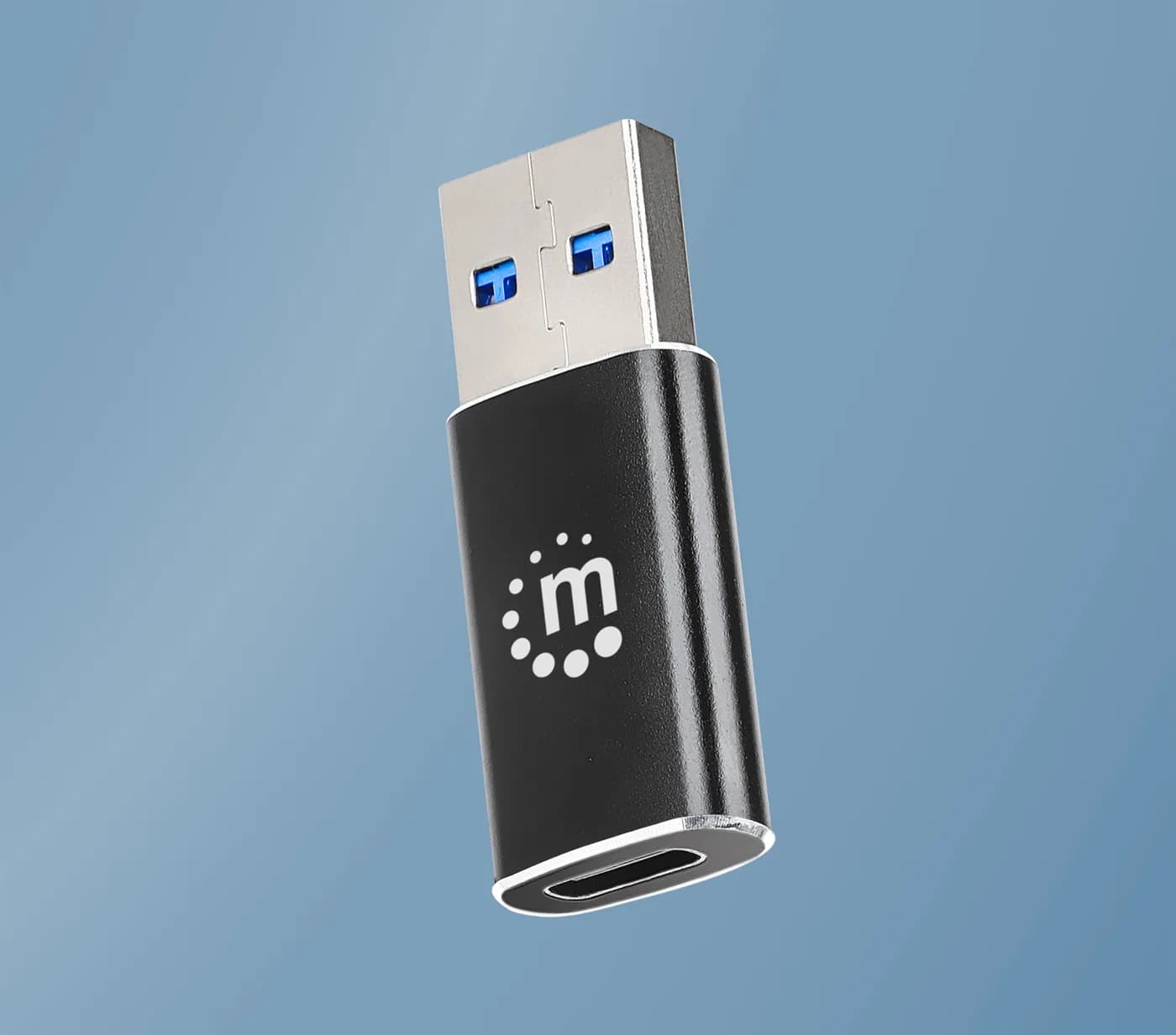 Manhattan 153980 cambiadores de género de cables USB A USB C Negro 7