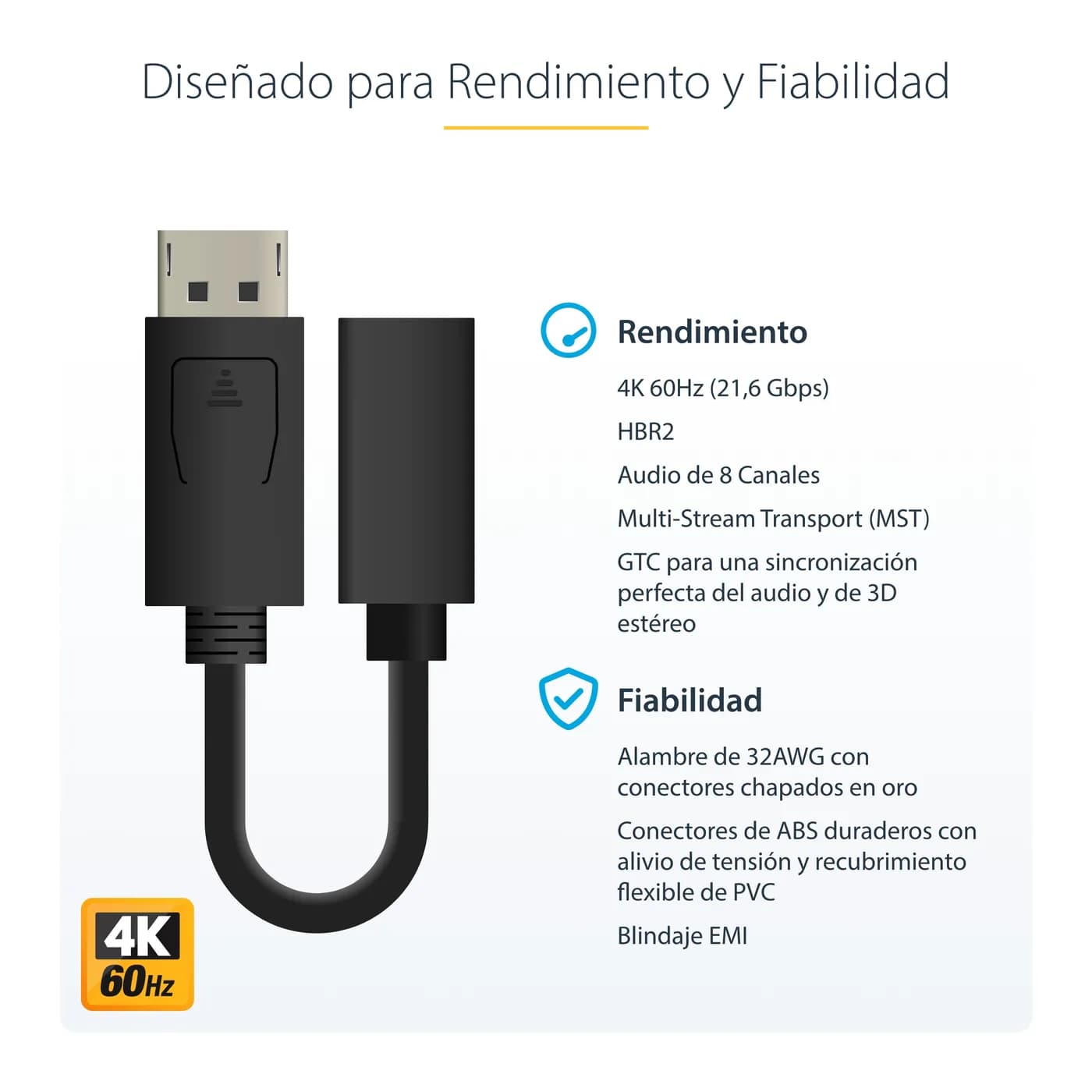 StarTech.com Cable de 15cm DisplayPort a Mini DisplayPort - de Vídeo 4 5