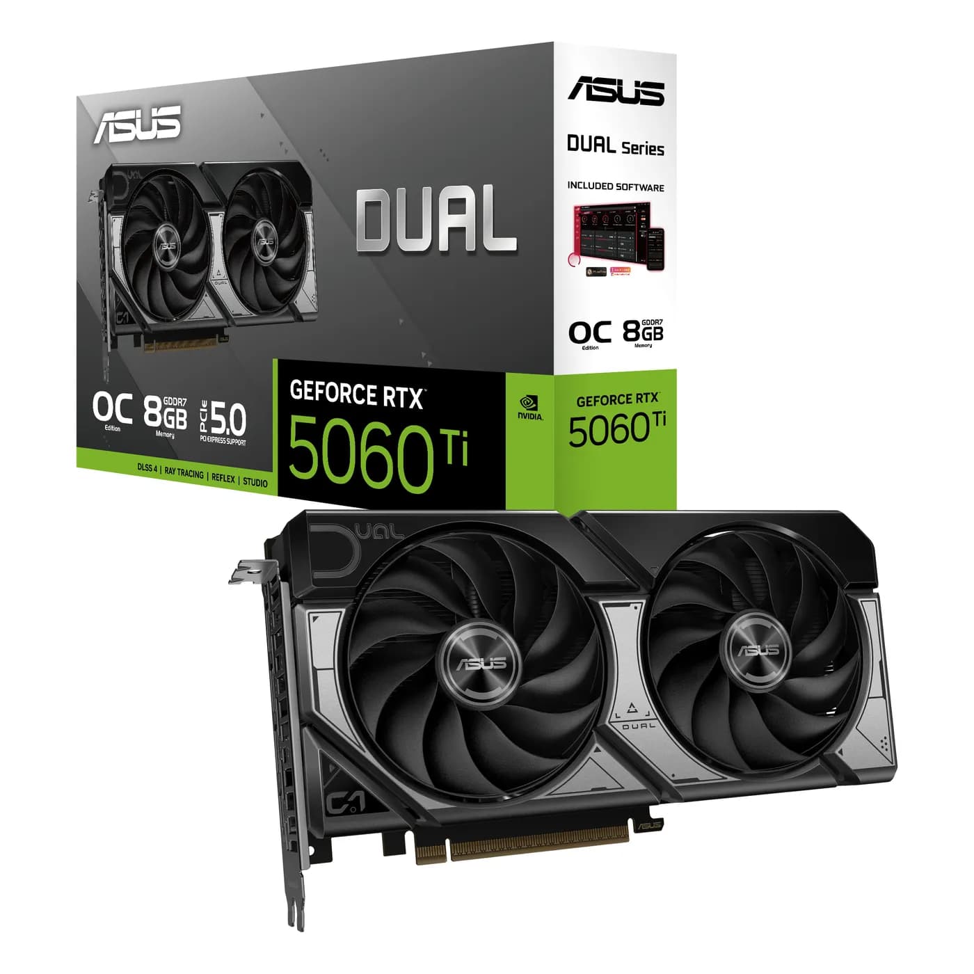 TARJETA DE VIDEO ASUS DUAL-RTX5060TI-O8G 8GB GDDR7/1HMDI/3DP/PCI 5.0 3