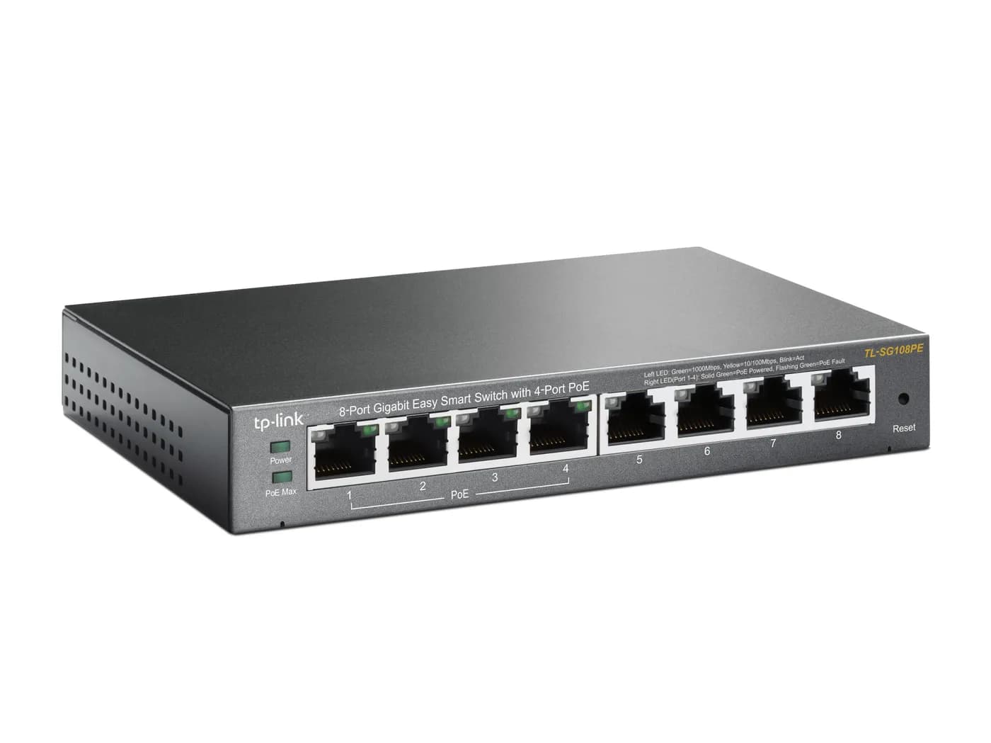 Switch PoE Easy Smart / 8 puertos Gigabit / 4 puertos PoE 802.3af / 55 2
