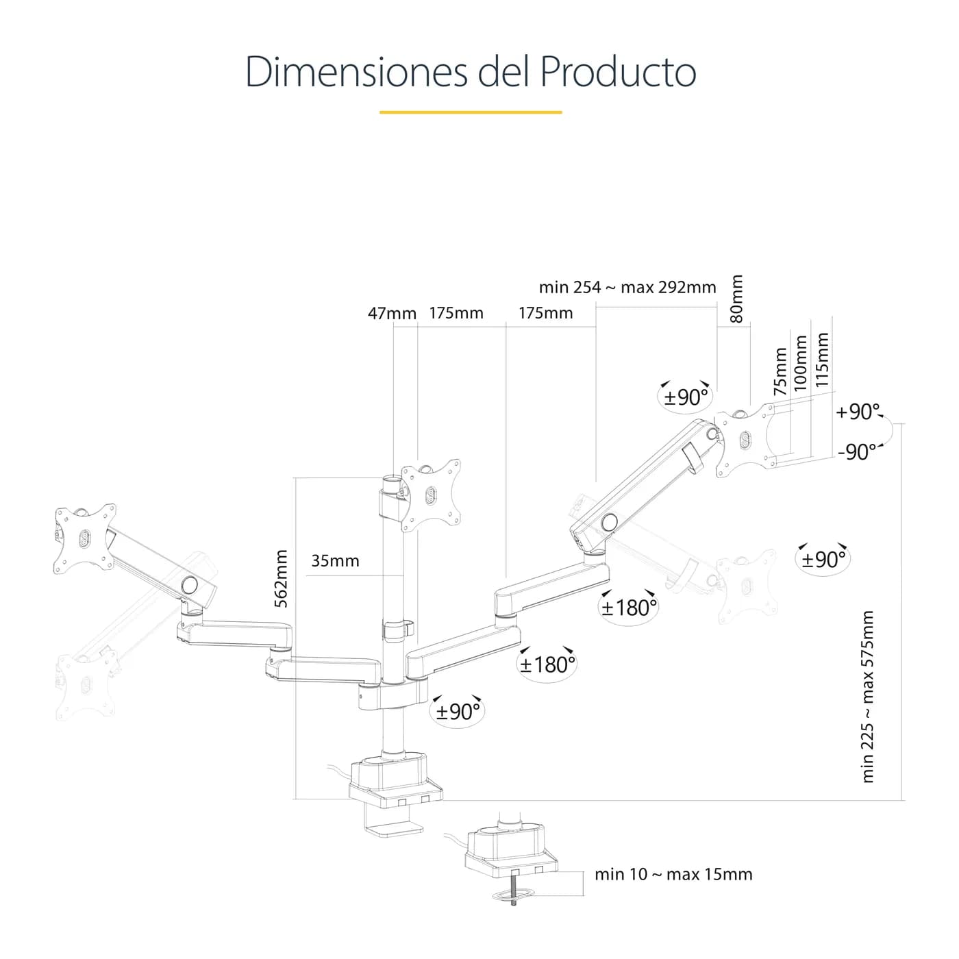 StarTech.com 3MP2AG-MONITOR-ARM soporte para pantalla plana 68.6 cm (2 20