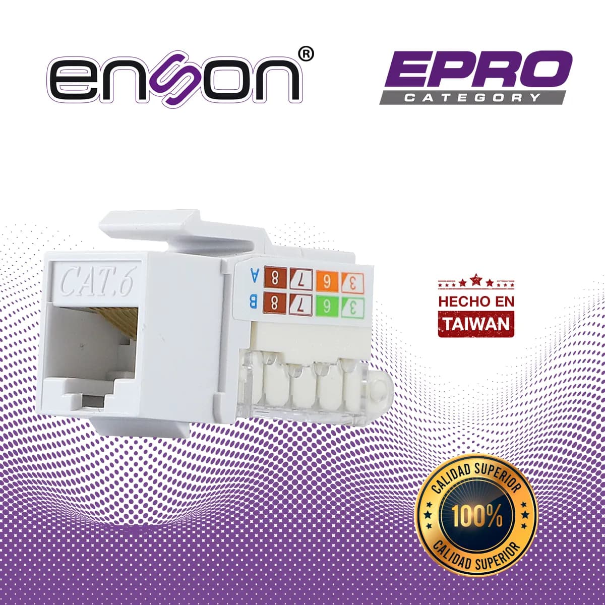 CONECTOR MODULAR JACK RJ45 ENSON EPRO-TLJACK6-WH SERIE PRO TERMINADO S 4