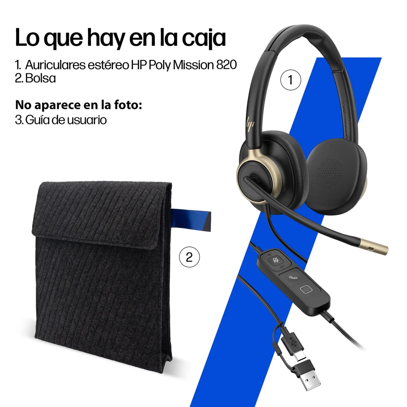 HP Poly Poly Mission 815 Monaural USB Wired H Auriculares Alámbrico Di 8