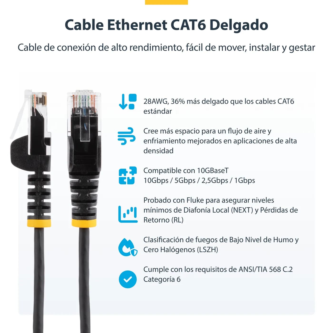 StarTech.com Cable Cat6 de 1,5m - Delgado - con Conectores RJ45 sin En 5