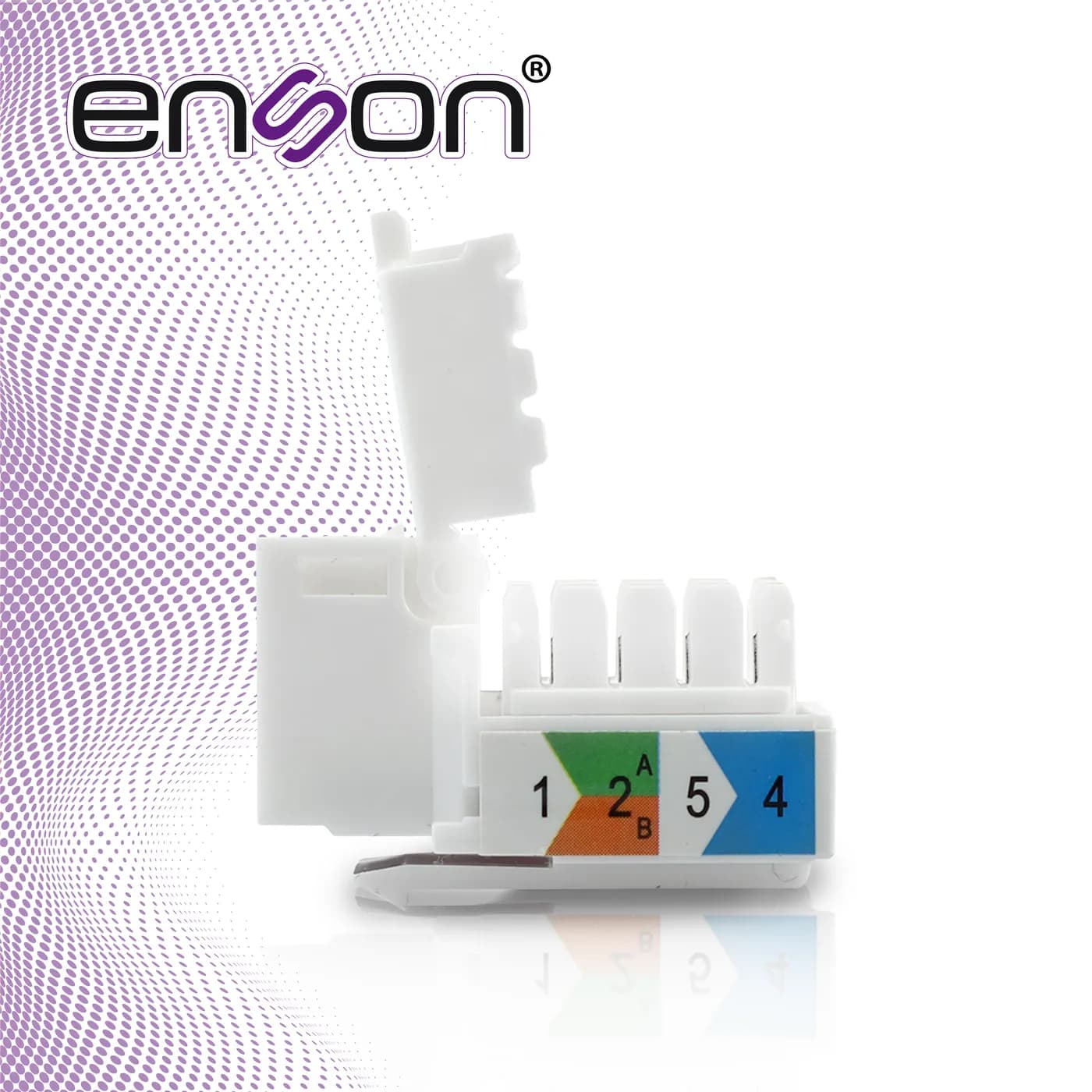 CONECTOR JACK ENSON ENS-JTL6WH CAT6 COLOR BLANCO A 90 GRADOS PONCHADO  6
