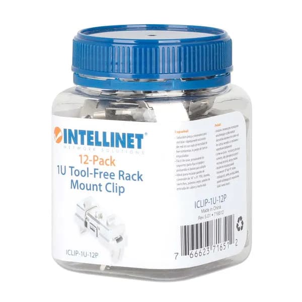 Intellinet Clip para montaje en rack de 19", 1U, Paquete de 12 pzas, S 2