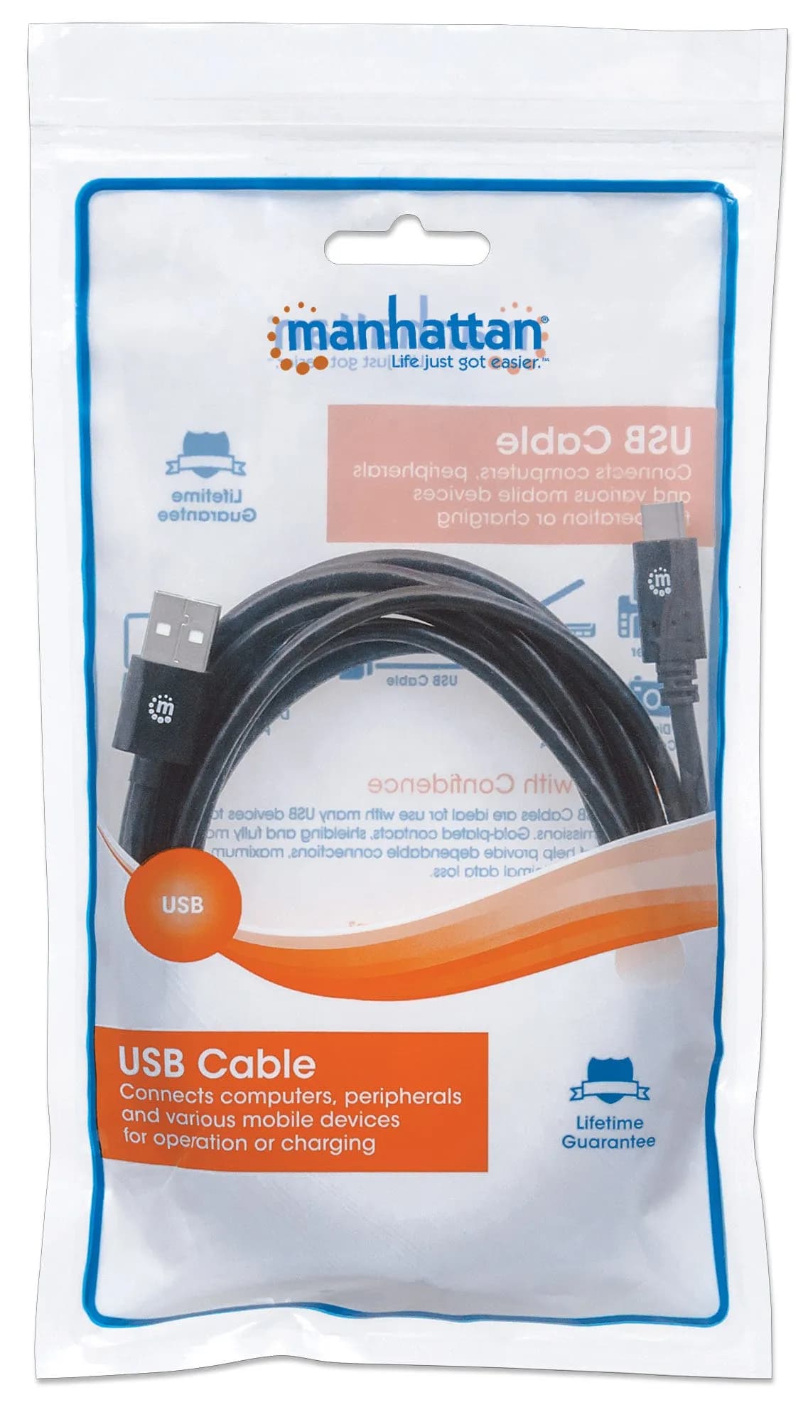 Manhattan 354936 cable USB USB 2.0 3 m USB C USB A 0.48 Gbit/s Negro 5