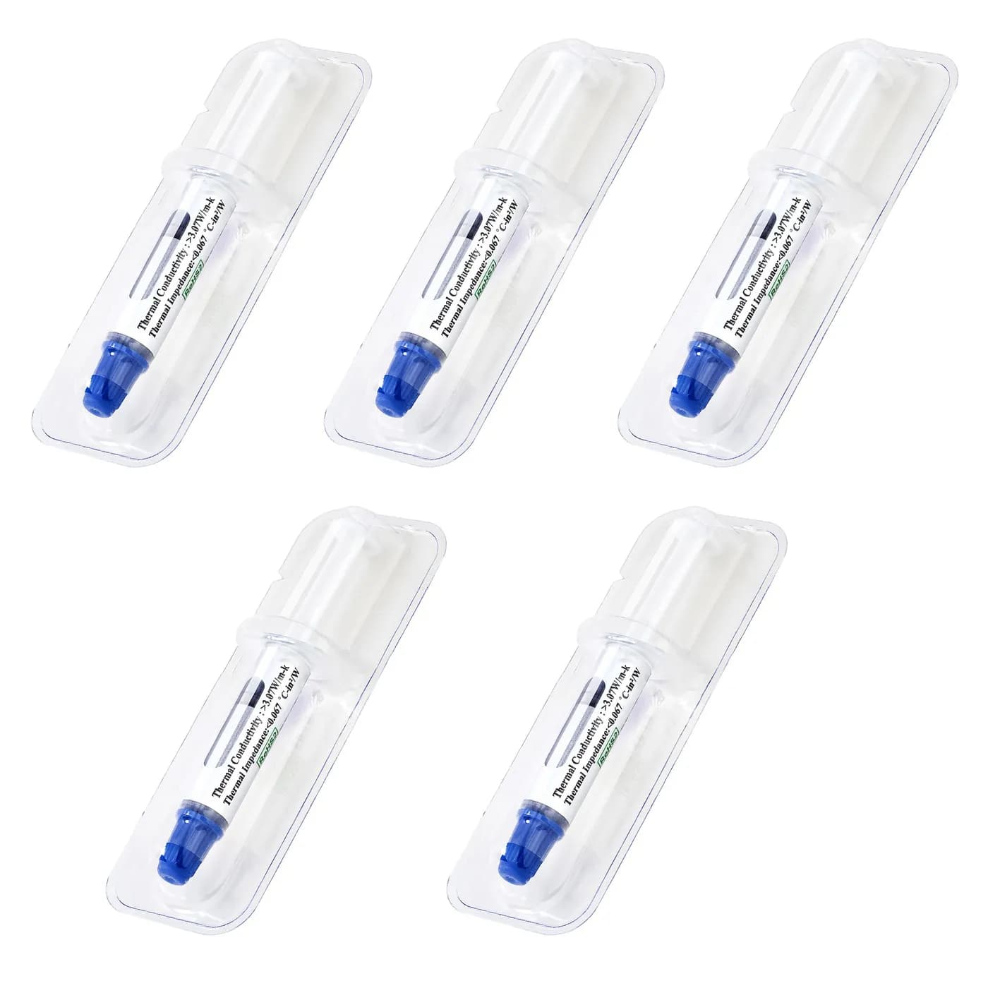 StarTech.com Paquete de 5 Jeringuillas de 1.5g Resellables de Pasta Té 6