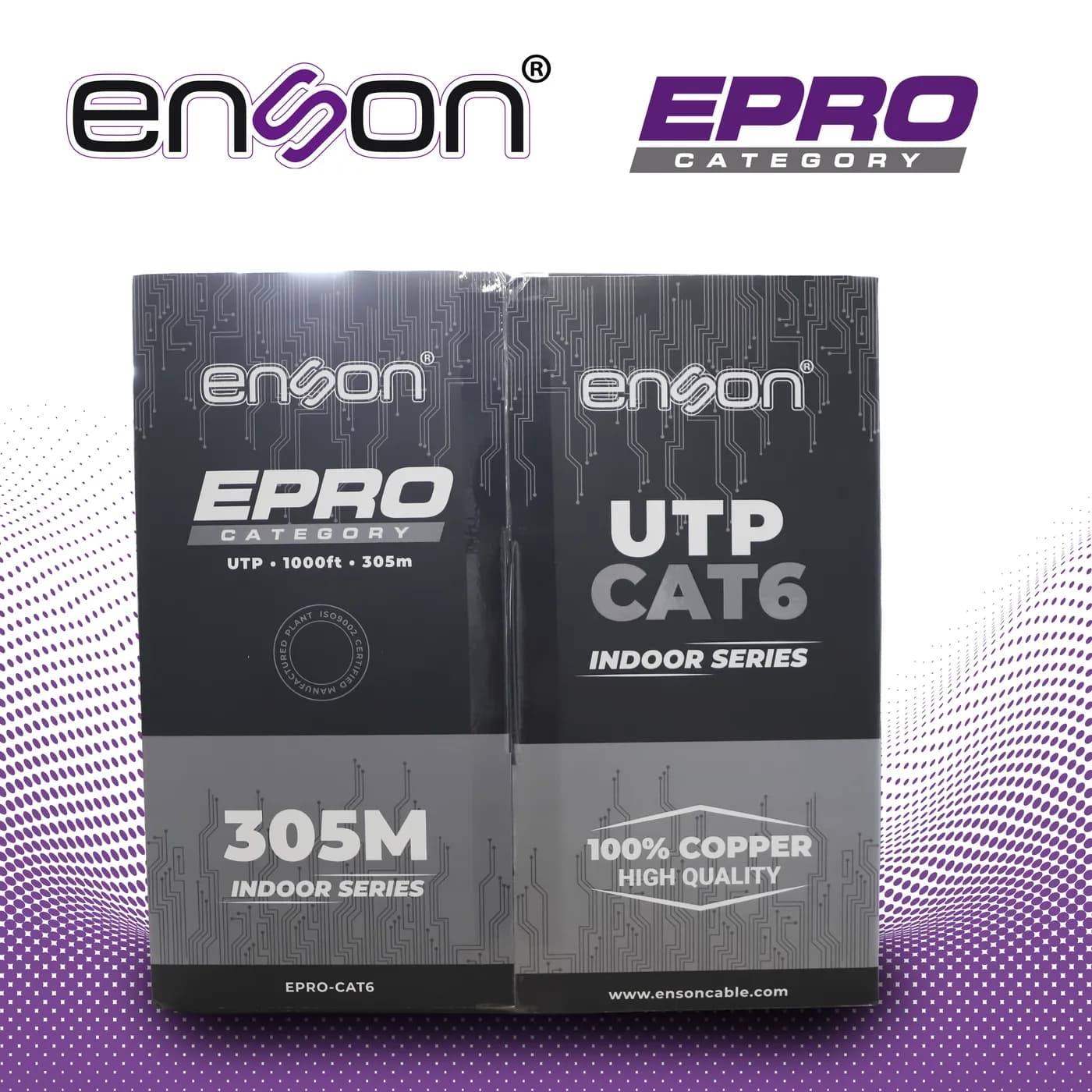 CABLE UTP CAT6 ENSON EPRO-CAT6-GR FORRO PVC COLOR GRIS 4 PARES CALIBRE 2