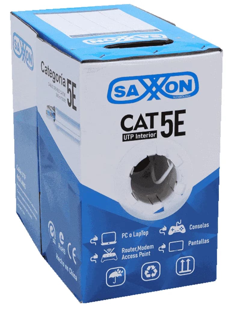 SAXXON OUTP5ECCA305BC - Bobina de Cable UTP Cat5e/ 305 Metros/ CCA/ Co 2