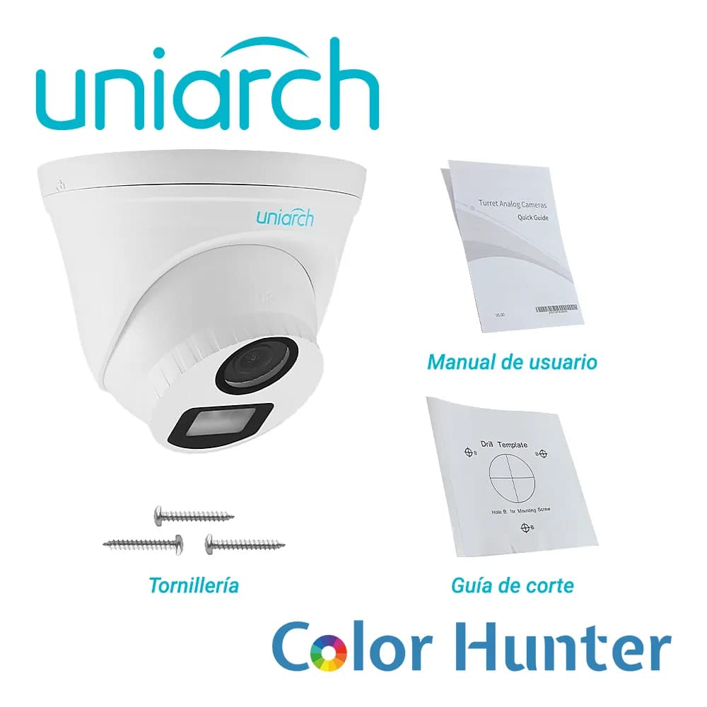 CAMARA ANALOGA TURRET COLORHUNTER UNIARCH UAC-T115-F28-W / 5MP / TVI:  4
