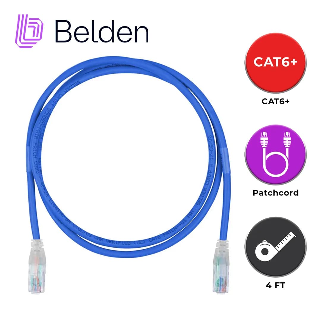 PATCH CORD UTP CAT6+ BELDEN C601106004 / INTERIOR / AZUL / 4 PARES / 2 4