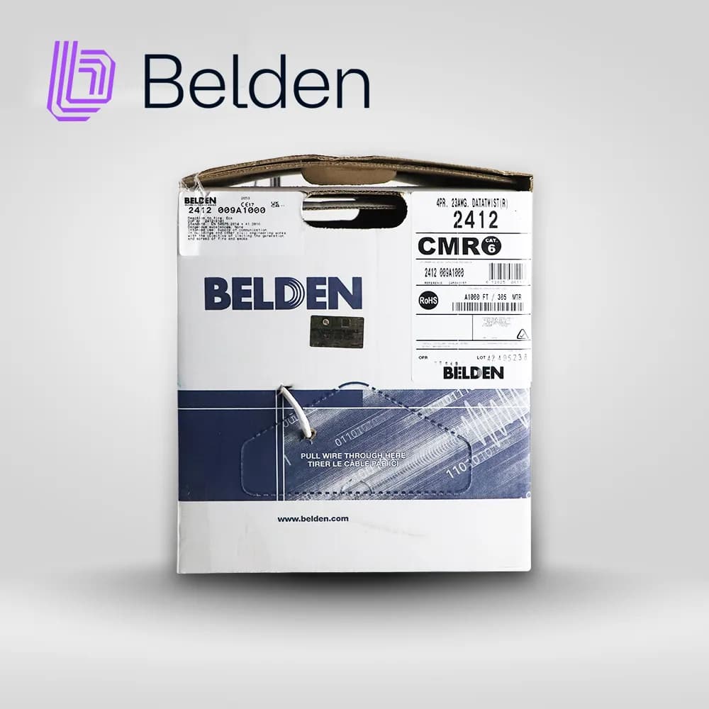 CABLE UTP CAT6+ BELDEN 2412 009A1000 / INTERIOR / BLANCO / 350MHZ / 4  3