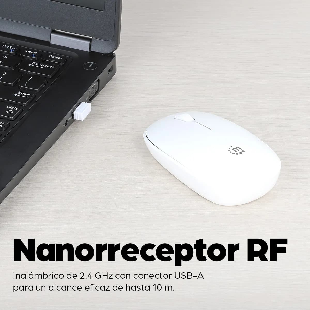 Manhattan 190329 ratón Universal Ambidiestro RF inalámbrico Óptico 120 10