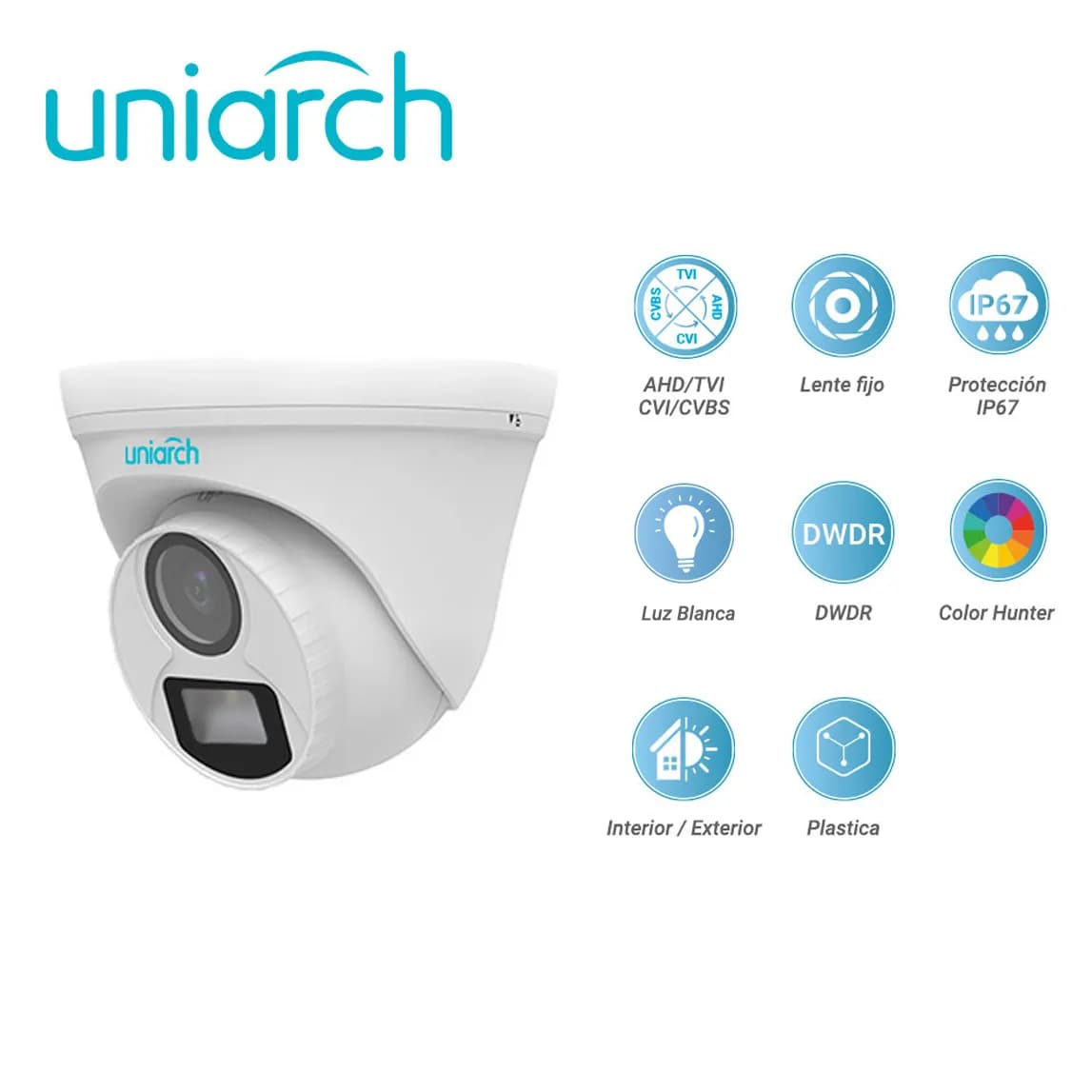 CAMARA ANALOGA TURRET COLORHUNTER UNIARCH UAC-T112-F28-W / 2MP / TVI/A 3