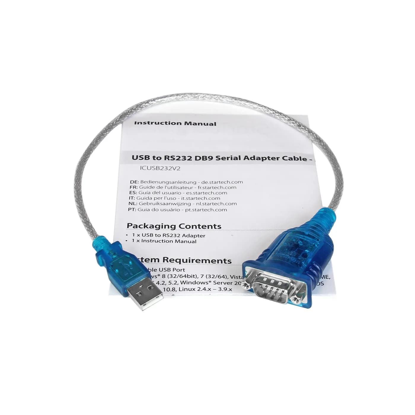 StarTech.com Cable Adaptador USB a Serial RS232 de 1 Puerto Serial DB9 6