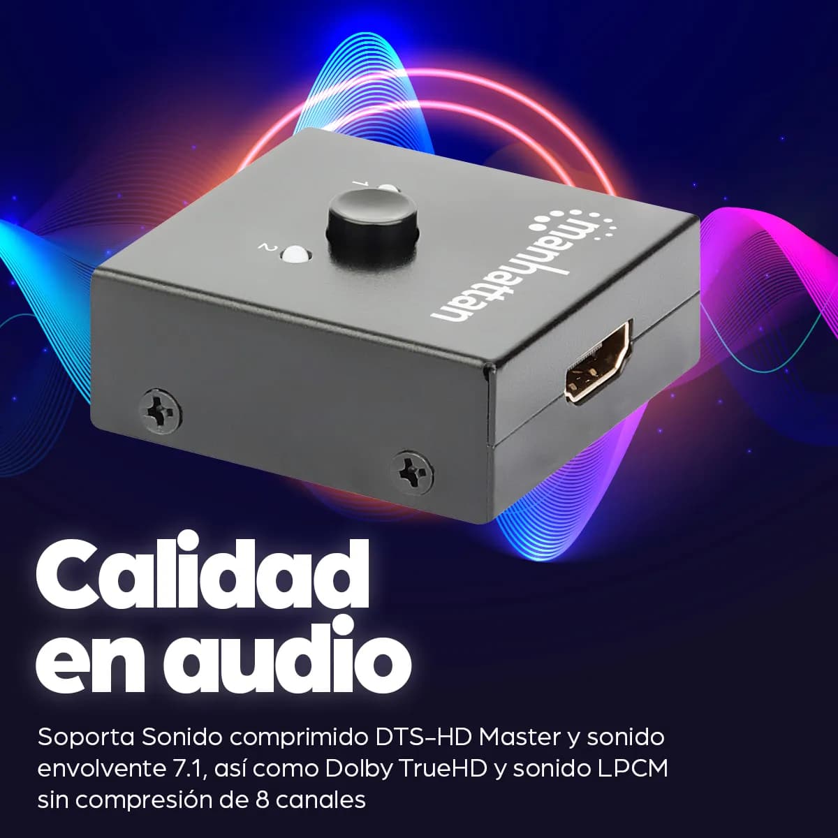 Manhattan 207850 conmutador de vídeo HDMI 5