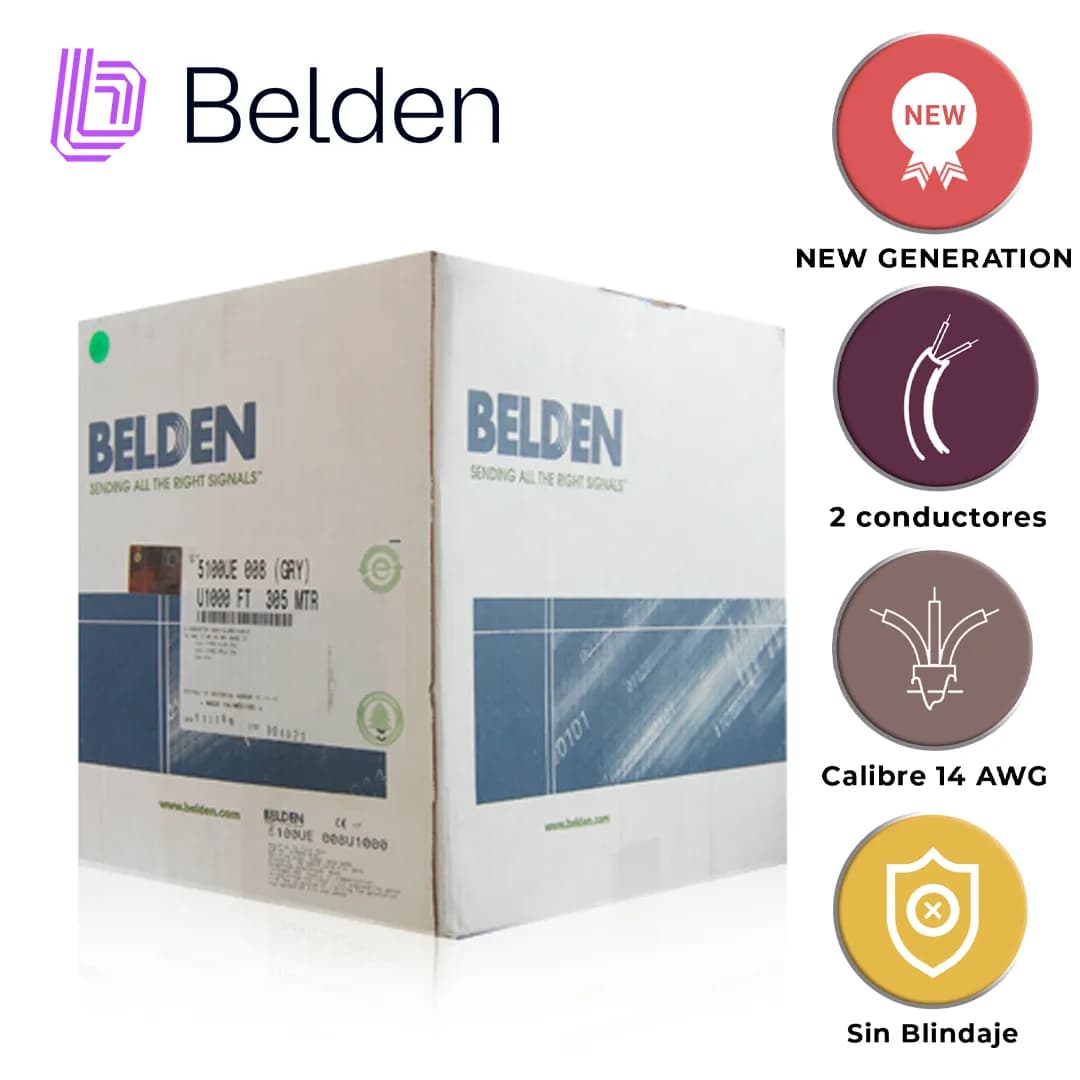 CABLE DE SEGURIDAD Y SONIDO BELDEN 5100UE 008U1000 / INTERIOR / GRIS / 5