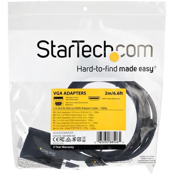 StarTech.com Cable Adaptador de VGA a HDMI de 2m - Alimentado Vía USB  7