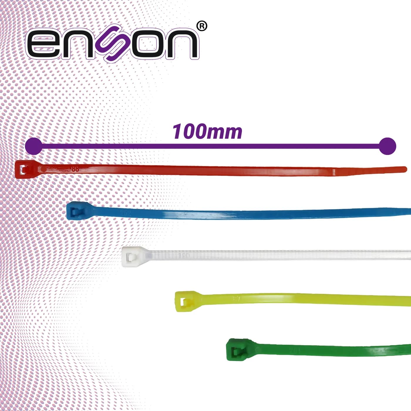 KIT DE CINCHOS DE NYLON ENS-CHKIT2 DE 500 PIEZAS EN 5 COLORES DE 100MM 6